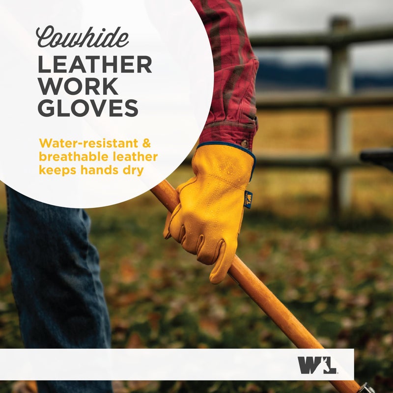 Wells Lamont Men's Slip-On HydraHyde Leather Work Gloves â€“ Water-Resistant, Breathable, Durable â€“ Ideal for Gardening, Landscaping, Ranching â€“ Heavy Duty Leather Work Gloves â€“ Saddletan, XX-Large - Image 2